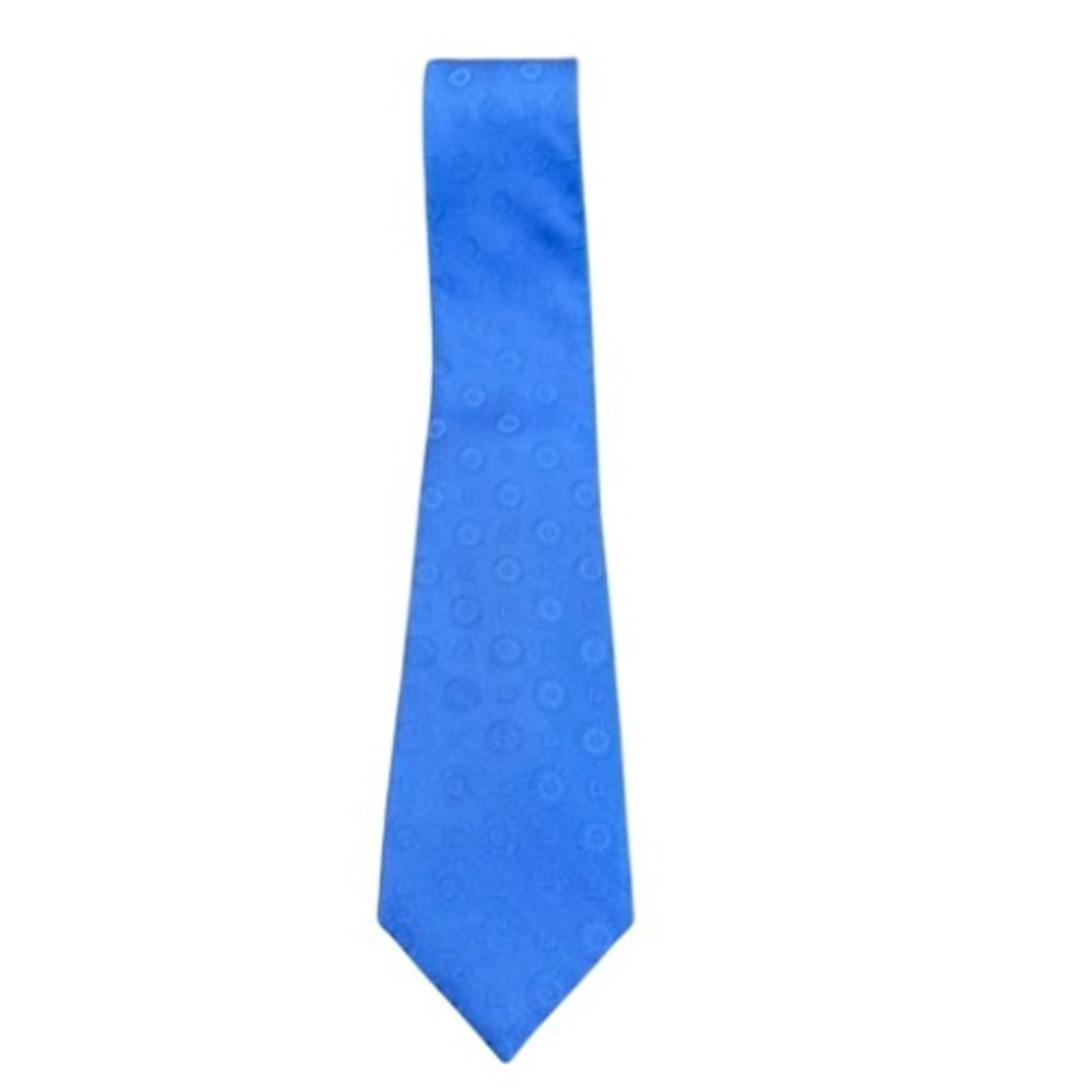 Corporate Image Mens Blue Silk Jacquard Geometric Medallion‎ Classic Necktie